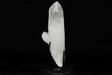 Large, Natural Quartz Point With Metal Stand - Brazil #206907-1